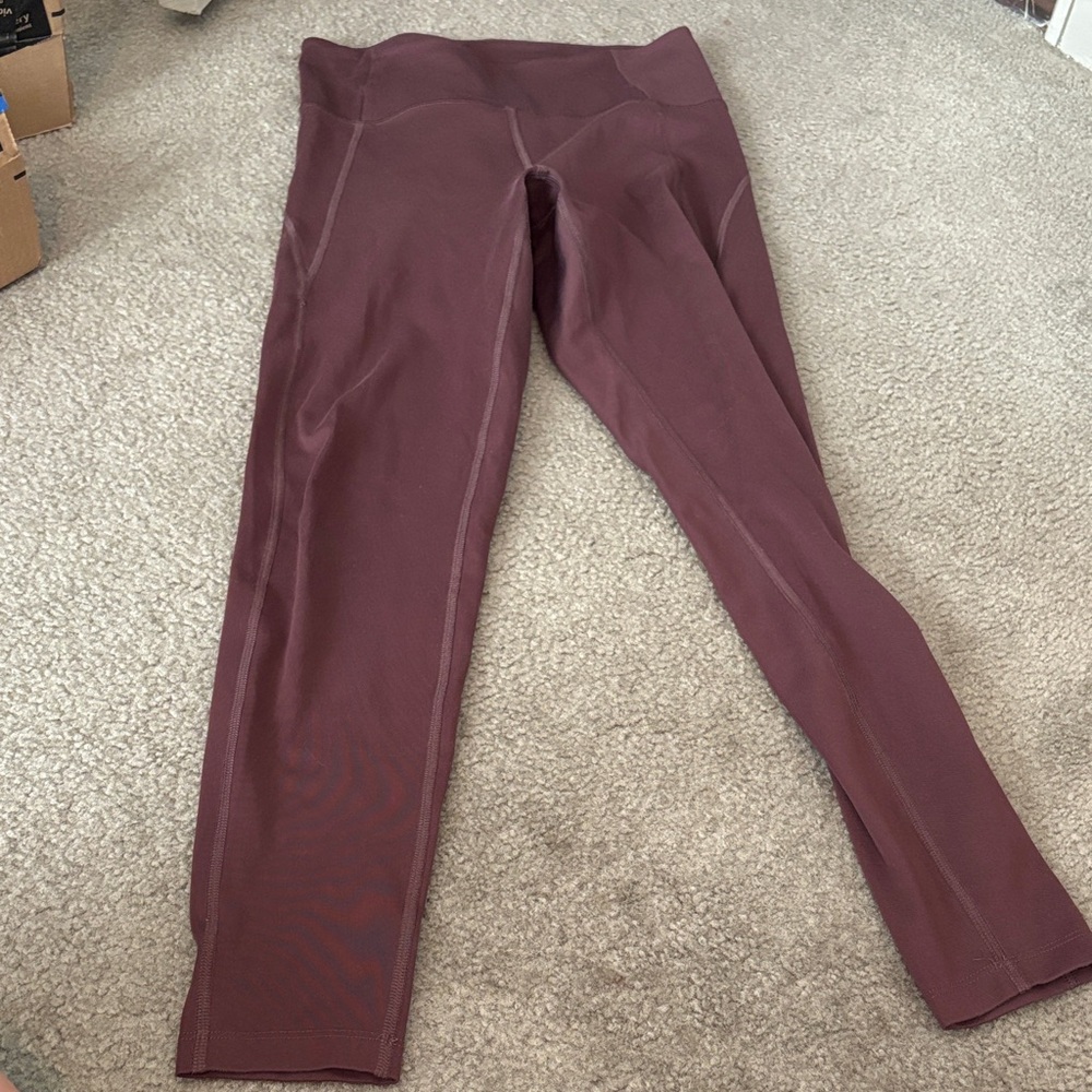 Girlfriend Collective Burgundy/Rust High-Waisted Leggings